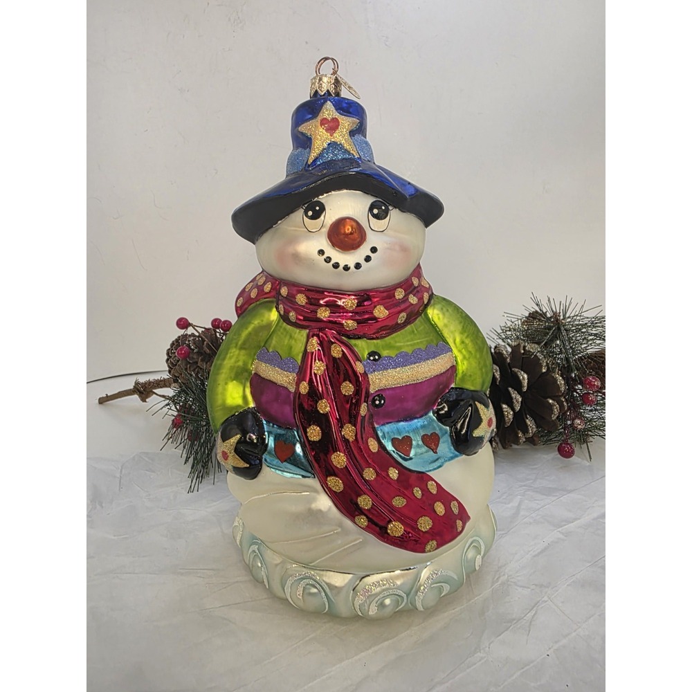 Christopher Radko Big Warm And Wooly Snowman 00-367-0 2000 9.5" Ornament VTG